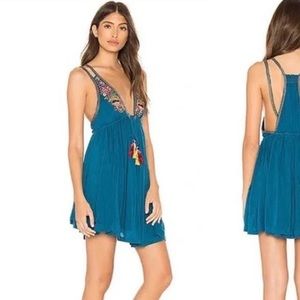 FP turquoise lovers mini dress